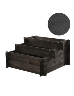 Drewniana grządka kaskadowa ZP04 / 78x75 cm / Czarna - product 2