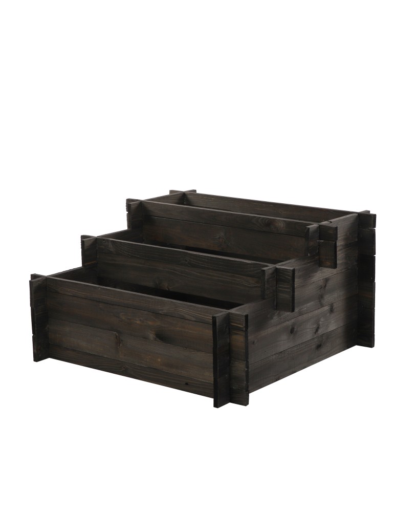 Grządki kaskadowe - Drewniana grządka kaskadowa ZP04 / 78x75 cm / Czarna - product b2b.wamar.biz 3