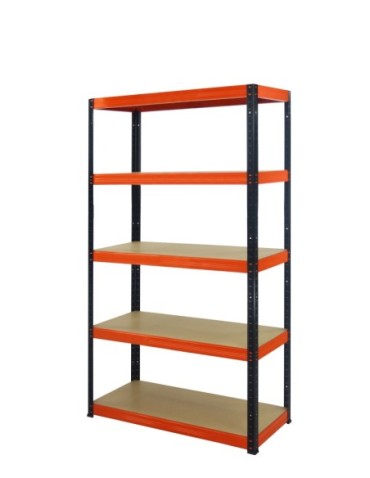 Regały - Regał Helios 196x100x60 cm 5 półek/275kg Czarno-Pomarańczowy - product 31