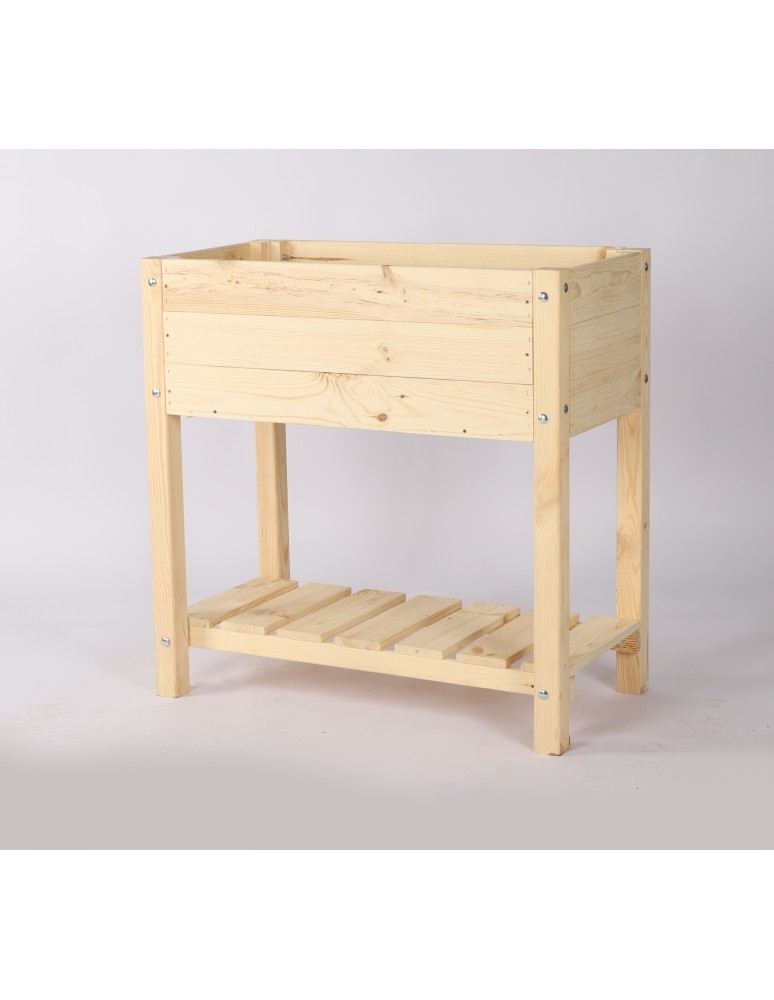 Miniszklarnie i Inspekty - Drewniany ziołownik z półką OBM / 78x40 cm / Naturalny - product b2b.wamar.biz 3