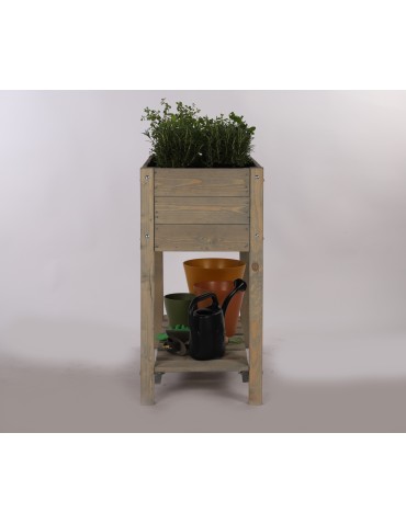 Miniszklarnie i Inspekty - Drewniany ziołownik z półką OBM / 78x40 cm / Szary - product 3