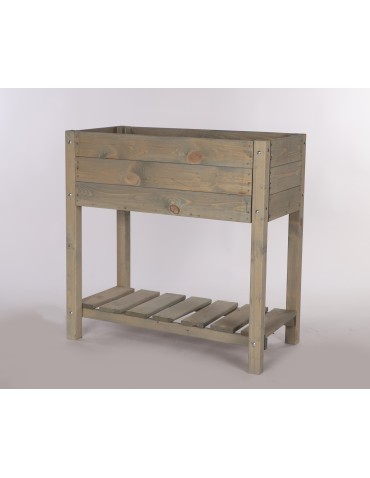 Miniszklarnie i Inspekty - Drewniany ziołownik z półką OBM / 78x40 cm / Szary - product 5