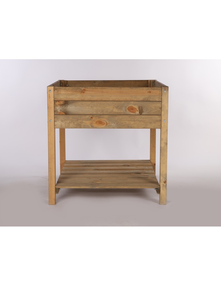 Miniszklarnie i Inspekty - Drewniany ziołownik z półką OBM / 78x78 cm / Brązowy - product b2b.wamar.biz 7