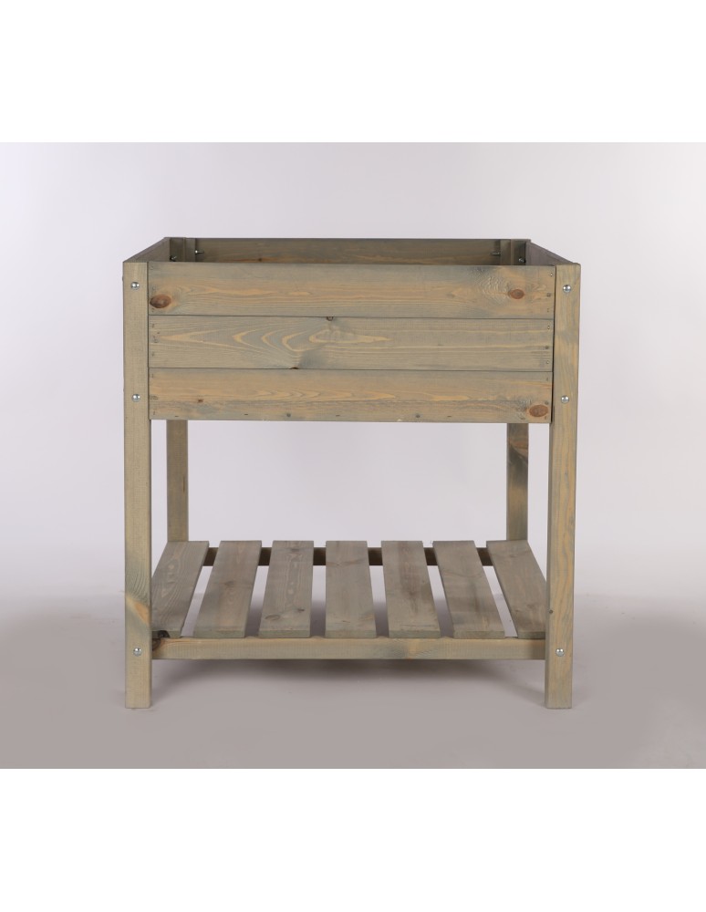 Miniszklarnie i Inspekty - Drewniany ziołownik z półką OBM / 78x78 cm / Szary - product b2b.wamar.biz 3