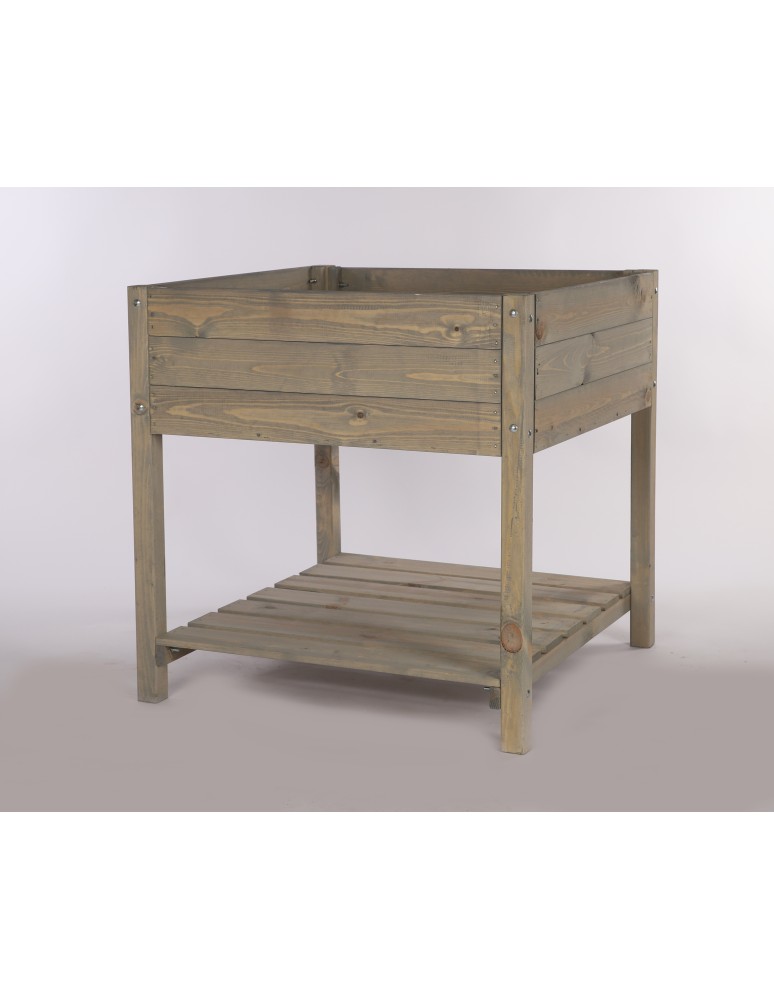 Miniszklarnie i Inspekty - Drewniany ziołownik z półką OBM / 78x78 cm / Szary - product b2b.wamar.biz 4