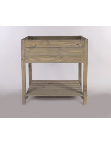 Miniszklarnie i Inspekty - Drewniany ziołownik z półką OBM / 78x78 cm / Szary - product 5