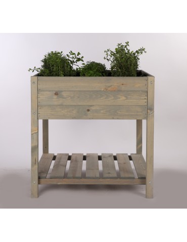 Miniszklarnie i Inspekty - Drewniany ziołownik z półką OBM / 78x78 cm / Szary - product 6