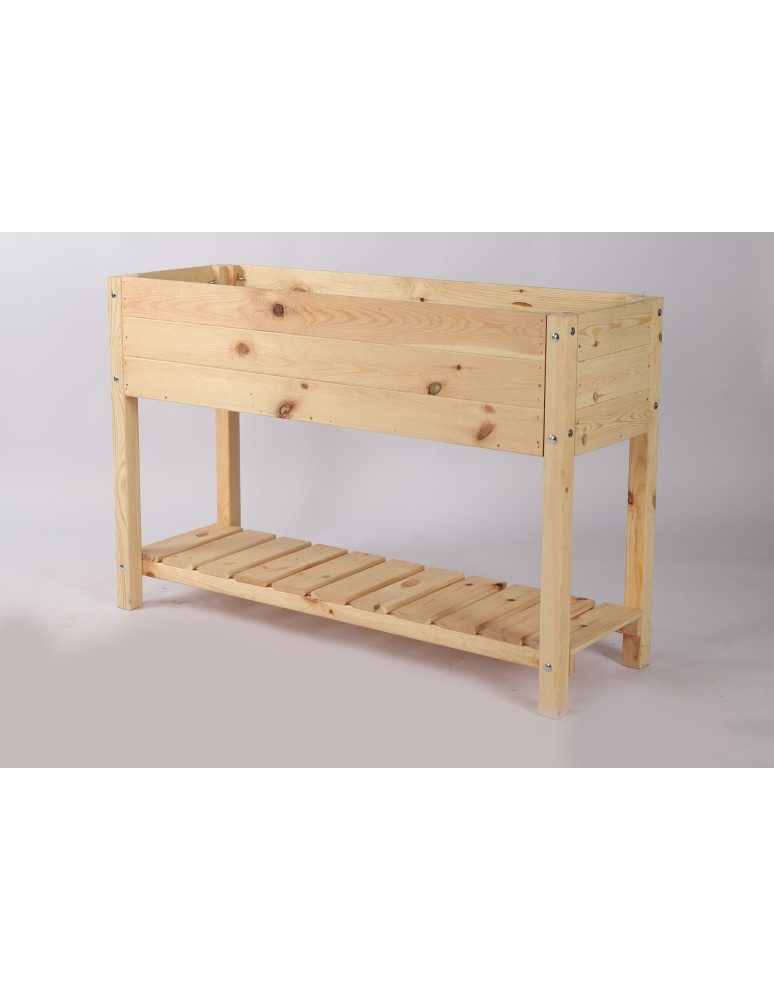 Miniszklarnie i Inspekty - Drewniany ziołownik z półką OBM / 118x40 cm / Naturalny - product b2b.wamar.biz 6