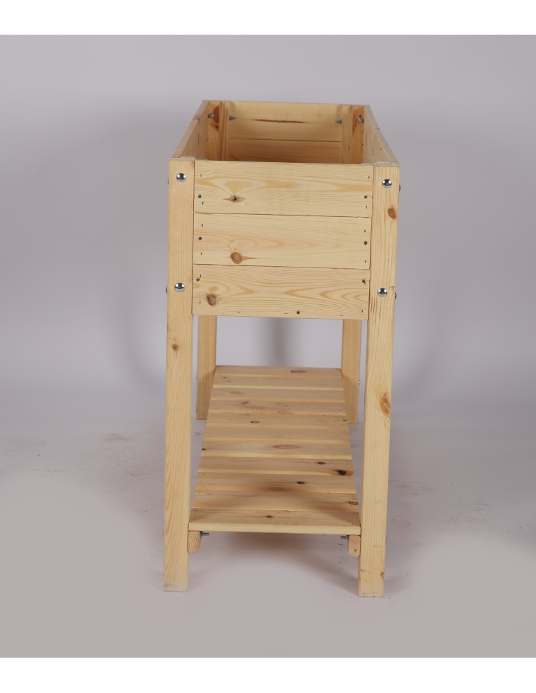 Miniszklarnie i Inspekty - Drewniany ziołownik z półką OBM / 118x40 cm / Naturalny - product b2b.wamar.biz 7