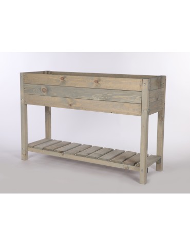 Miniszklarnie i Inspekty - Drewniany ziołownik z półką OBM / 118x40 cm / Szary - product 3