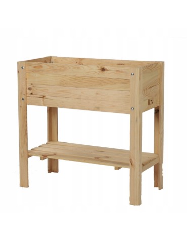 Grządki i Warzywniaki - Drewniany ziołownik z półką Z12 / 80x37 cm / Naturalny - product 3