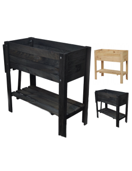 Drewniany ziołownik z półką Z12 / 80x37 cm / Czarny