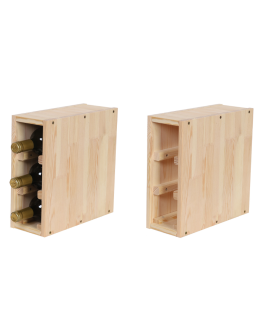 Modułowy Słupek na Wino RW61 (Na 3 Butelki) – Naturalne Drewno