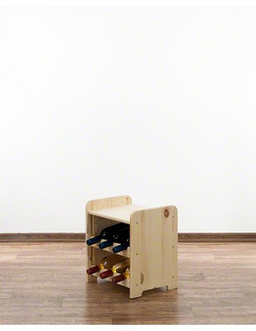 Regały - Drewniany regał na wino z półką - RW31 /na 6 butelek/ Naturalny - product 7