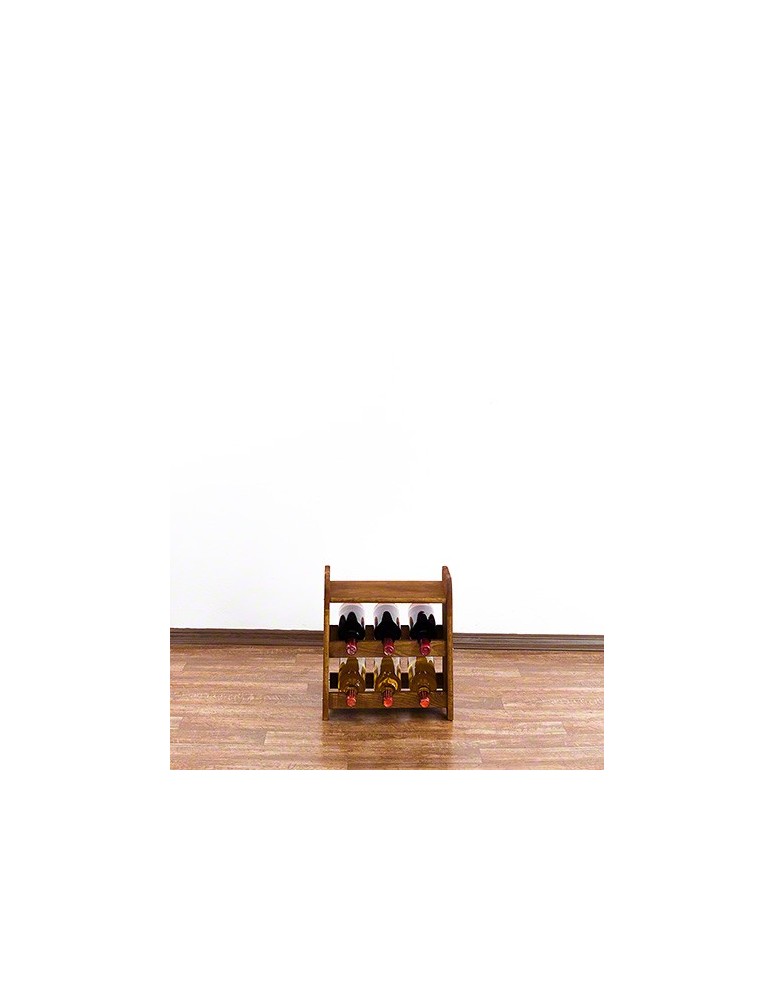 Regały - Drewniany regał na wino z półką - RW31 /na 6 butelek/ Brązowy - product b2b.wamar.biz 2