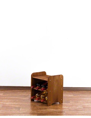 Regały - Drewniany regał na wino z półką - RW31 /na 6 butelek/ Brązowy - product 7