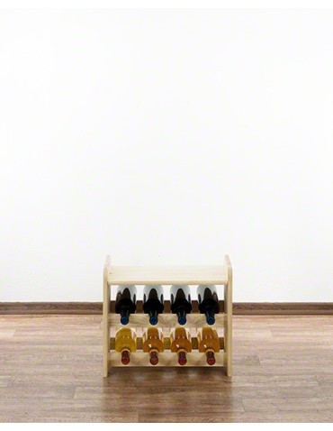 Drewniany regał na wino z półką - RW31 /na 8 butelek/ Naturalny - product 2