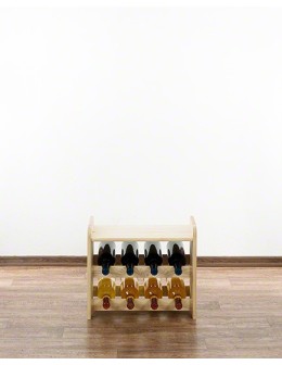 Drewniany regał na wino z półką - RW31 /na 8 butelek/ Naturalny - product 2