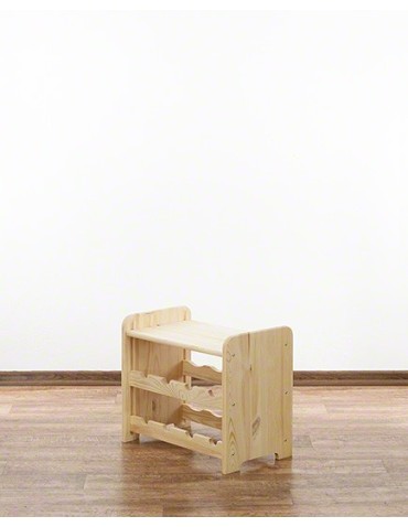 Regały - Drewniany regał na wino z półką - RW31 /na 8 butelek/ Naturalny - product 4