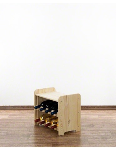 Regały - Drewniany regał na wino z półką - RW31 /na 8 butelek/ Naturalny - product 7
