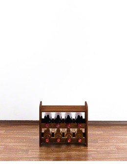 Drewniany regał na wino z półką - RW31 /na 8 butelek/ Brązowy - product 2