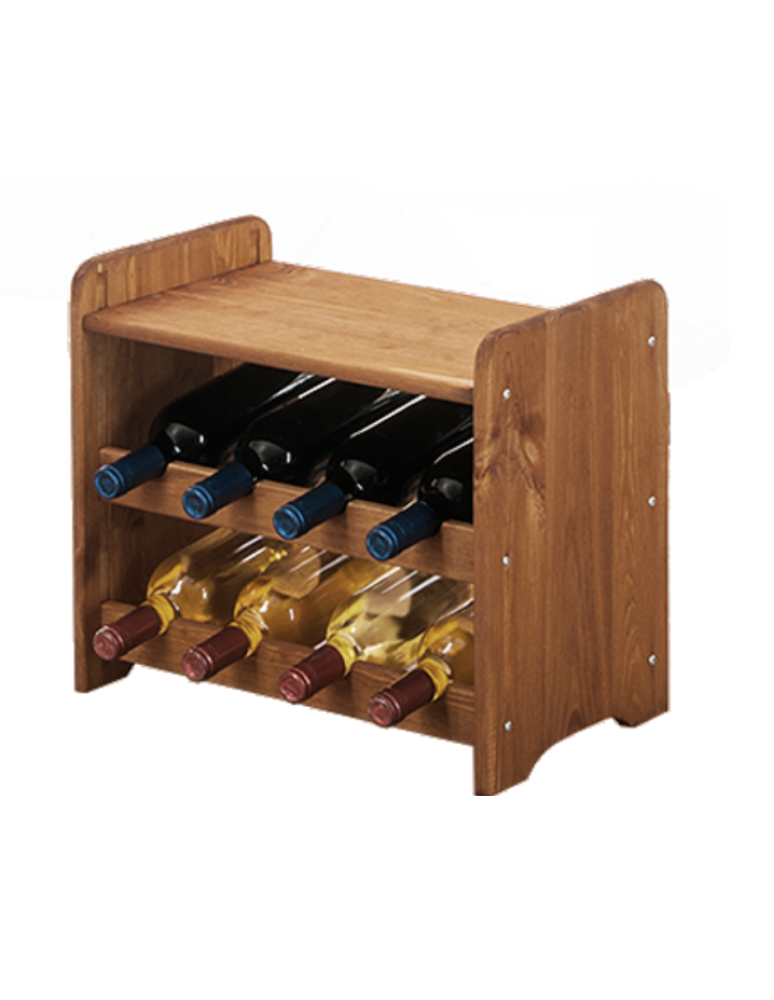 Regały - Drewniany regał na wino z półką - RW31 /na 8 butelek/ Olcha - product b2b.wamar.biz 1