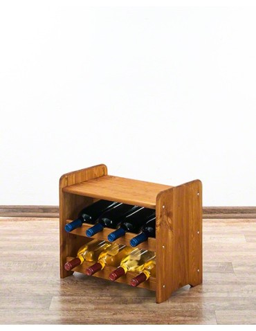 Regały - Drewniany regał na wino z półką - RW31 /na 8 butelek/ Olcha - product 7