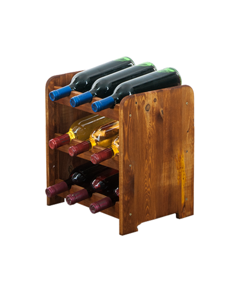 Regały - Drewniany regał na wino - RW31 /na 9 butelek/  Olcha - product b2b.wamar.biz 1