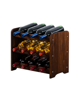 Drewniany regał na wino - RW31 /na 12 butelek/ Brązowy