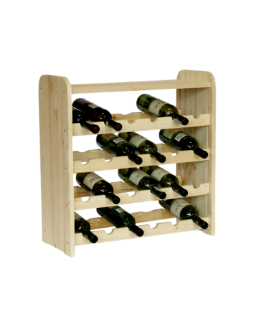 Drewniany regał na wino z półką - RW31 /na 24 butelki/ Naturalny