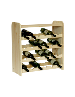 Drewniany regał na wino z półką - RW31 /na 24 butelki/ Naturalny