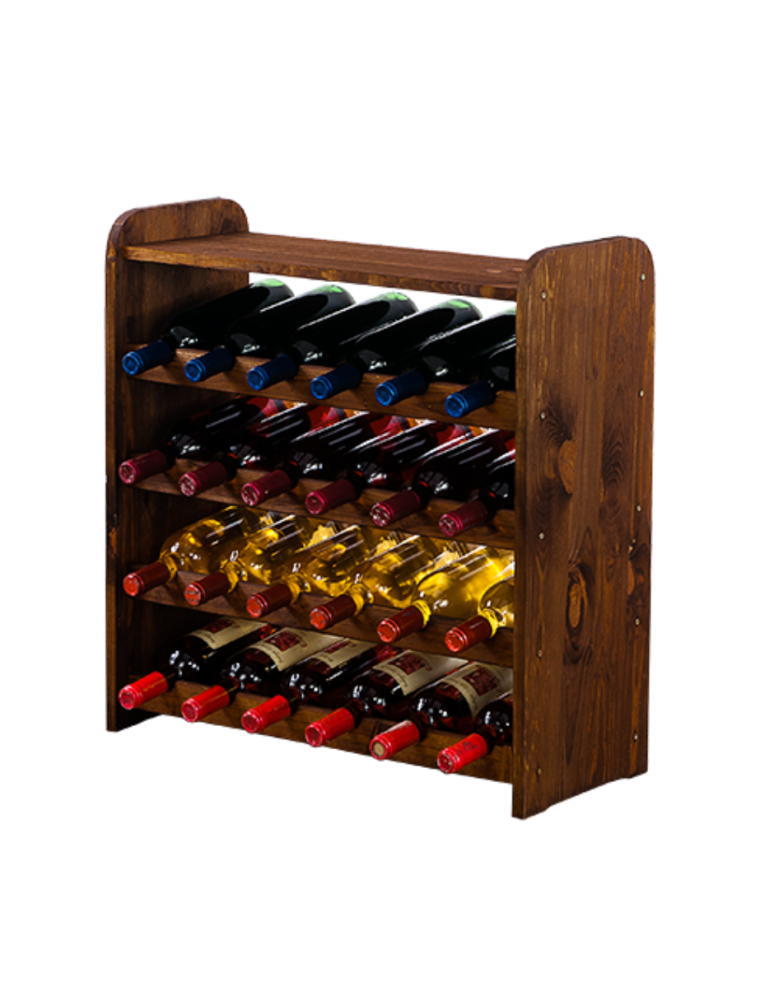 Regały - Drewniany regał na wino z półką - RW31 /na 24 butelki/ Brązowy - product b2b.wamar.biz 1