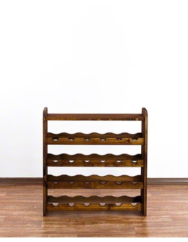 Regały - Drewniany regał na wino z półką - RW31 /na 24 butelki/ Brązowy - produkt 3