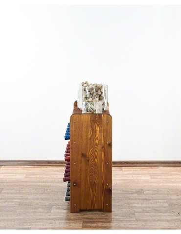 Regały - Drewniany regał na wino z półką - RW31 /na 24 butelki/ Olcha - product 8