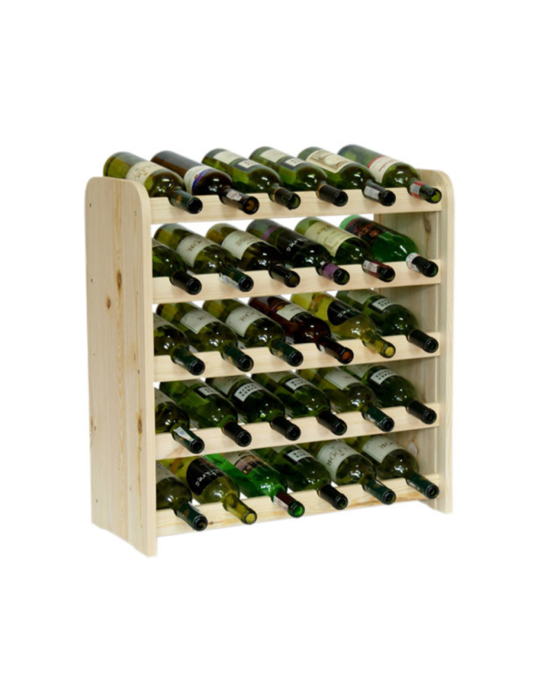 Regały - Drewniany regał na wino - RW31 /na 30 butelek/ Naturalny - product b2b.wamar.biz 1