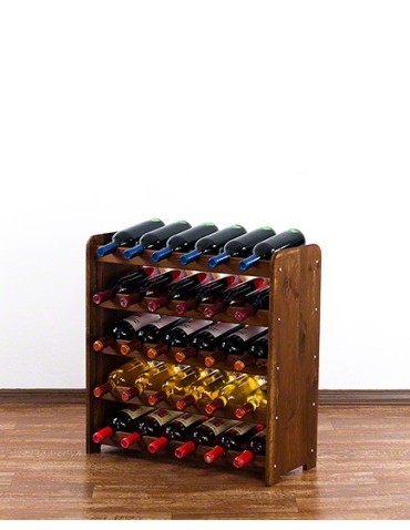 Regały - Drewniany regał na wino - RW31 /na 30 butelek/ Brązowy - product 7