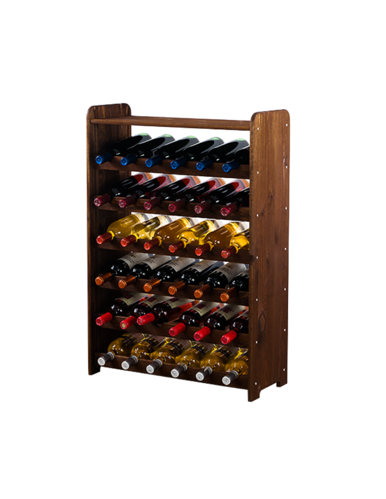 Regały - Drewniany regał na wino z półką - RW31 /na 36 butelek/ Brązowy - product b2b.wamar.biz 1