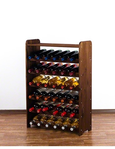 Regały - Drewniany regał na wino z półką - RW31 /na 36 butelek/ Brązowy - product 7