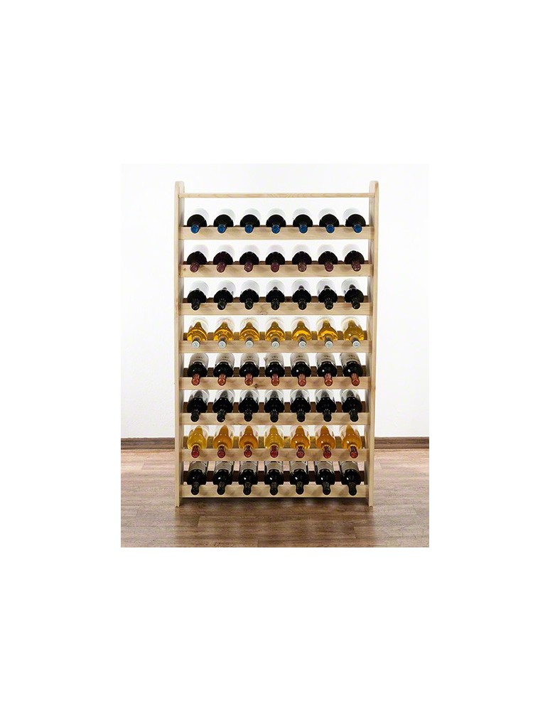 Regały - Drewniany regał na wino z półką - RW31 /na 56 butelek/ Naturalny - product b2b.wamar.biz 2