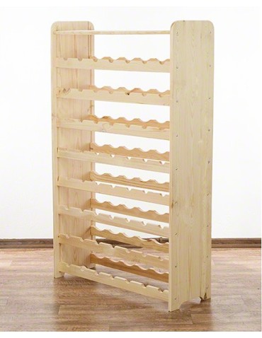 Regały - Drewniany regał na wino z półką - RW31 /na 56 butelek/ Naturalny - product 4