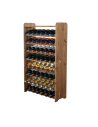 Drewniany regał na wino z półką - RW31 /na 56 butelek/ Brązowy