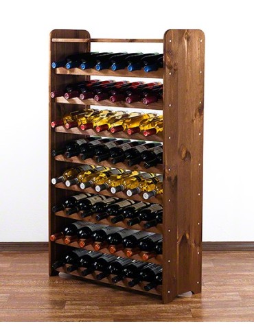 Regały - Drewniany regał na wino z półką - RW31 /na 56 butelek/ Brązowy - produkt 7