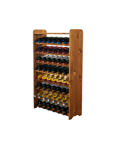 Drewniany regał na wino z półką - RW31 /na 56 butelek/ Olcha