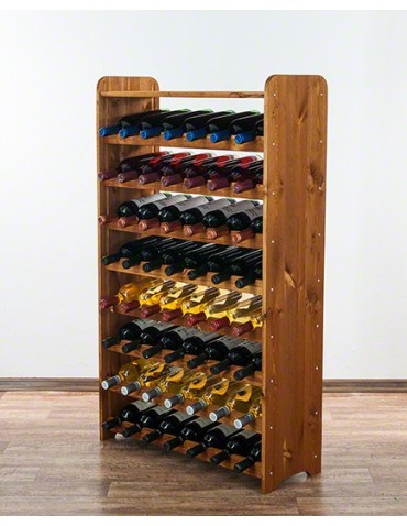 Regały - Drewniany regał na wino z półką - RW31 /na 56 butelek/ Olcha - product 7