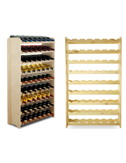 Drewniany regał na wino - RW31 /na 63 butelki/ Naturalny