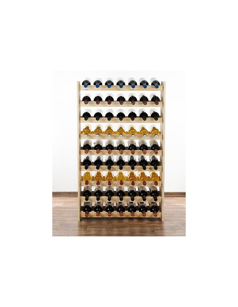 Regały - Drewniany regał na wino - RW31 /na 63 butelki/ Naturalny - produkt b2b.wamar.biz 2