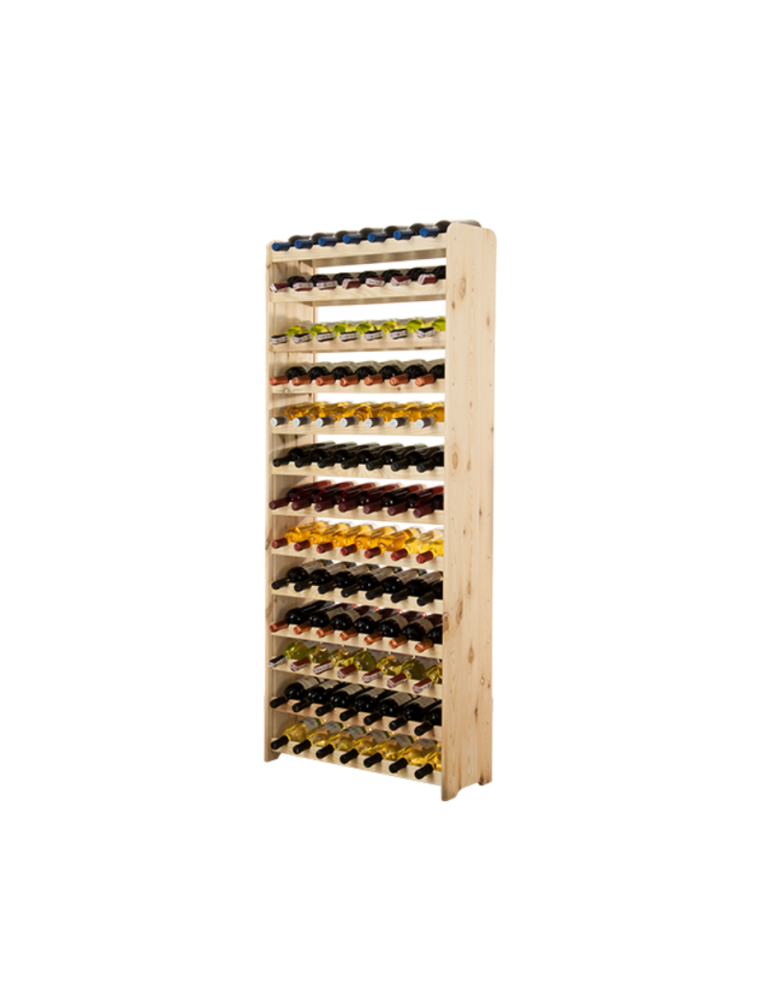 Regały - Drewniany regał na wino - RW31 /na 91 butelek/ Naturalny - produkt b2b.wamar.biz 1