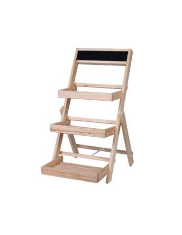 Drewniana etażerka na kwiaty /70x39x48 cm/ Wykończenie Naturalne - product 2