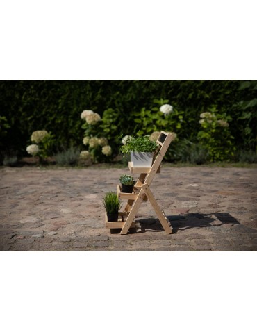 Kwietniki - Drewniana etażerka na kwiaty /70x39x48 cm/ Wykończenie Naturalne - product 3