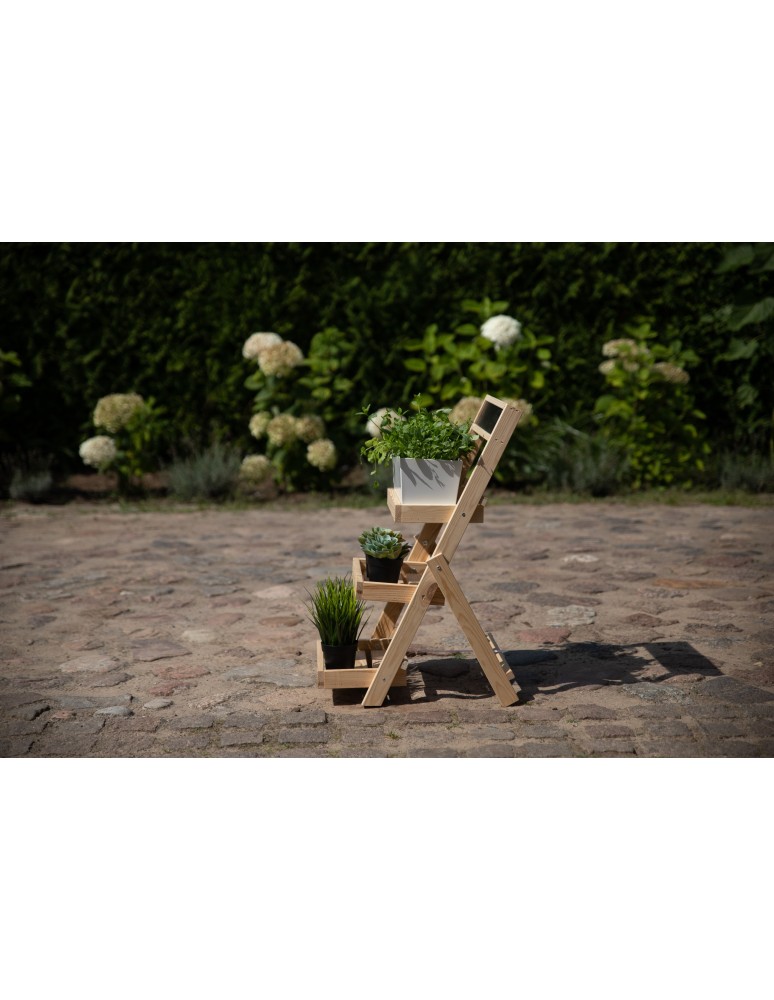 Kwietniki - Drewniana etażerka na kwiaty /70x39x48 cm/ Wykończenie Naturalne - product b2b.wamar.biz 3